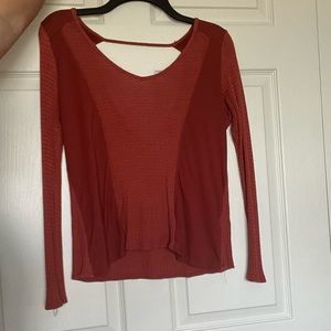 Deep orange long sleeve shirt